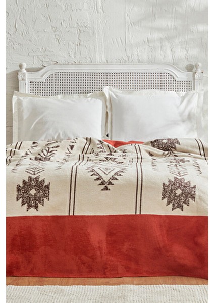 Raya Tek Kişilik Pamuklu Battaniye Kiremit modelleri