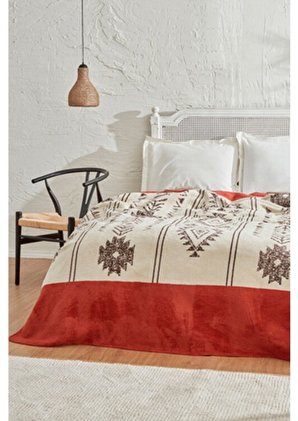 Raya Tek Kişilik Pamuklu Battaniye Kiremit fırsatları