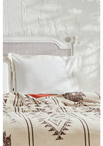 Raya Tek Kişilik Pamuklu Battaniye Kiremit indirimleri