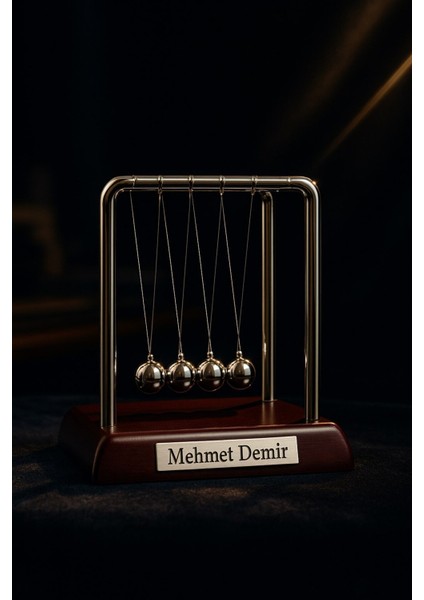 Isim Yazılı Kişiye Özel Newton Sarkaçı Metal Denge Topu Masaüstü Ofis Şık Dekoratif Hediye Küçük Boy fiyatları