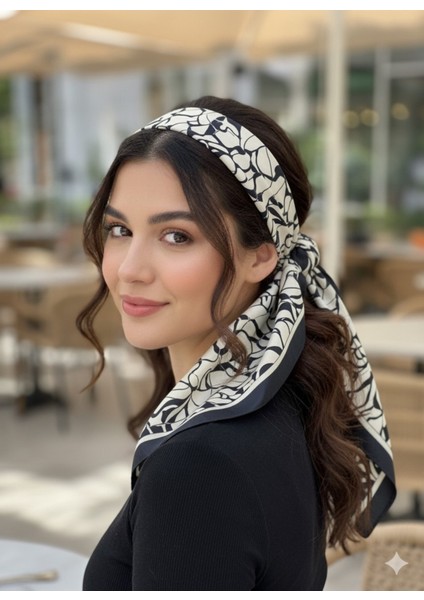 Desenli Fular Mermer Estacraft Şal Bandana 70X70CM fiyatları