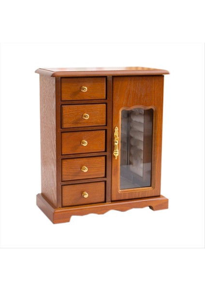 Retro Ahşap Saklama Kutusu Takı Kutusu 5 Katmanlı Çin Kolye Bilezik Yüzüğü Maddi Ahşap Takı Kutusu Retro Renk (Işık) (Yurt Dışından) indirimleri