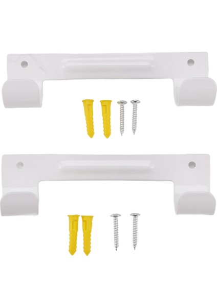 2 Paket Ütüleme Tahtası Askısı Çamaşır Odaları Için Duvara Monte Ütü Kurulu Tutucu (Beyaz) (Yurt Dışından)
