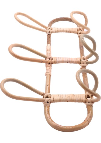 3x Rattan Duvar Kancaları Çocuk Giysiler Organizatör Raf Giysileri Şapka Asılı Kanca Rattan Askı Çocuk Odası Dekor Askı (Yurt Dışından) fırsatları