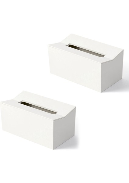 2x Mutfak Doku Kutusu Kapak Kağıt Havlular Için Peçete Tutucusu Peçeteler Için Kutu Doku Dispenser Duvara Monte Konteyner Beyaz (Yurt Dışından)