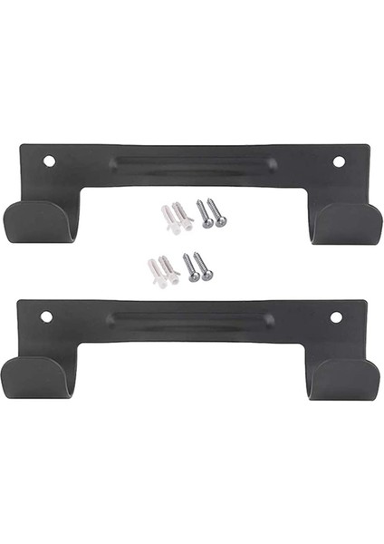 2 Paket Ütüleme Tahtası Askısı Çamaşır Odaları Için Duvara Monte Ütü Kurulu Tutucu (Siyah) (Yurt Dışından)