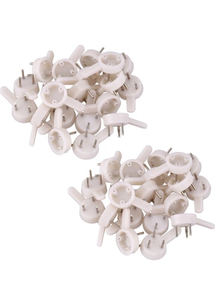 40 Pcs Plastik Ağır Duvar Resim Çerçeve Kancalar Askılar 3 Pimli Küçük Beyaz (Yurt Dışından)