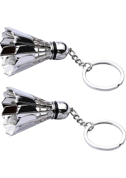 2x Metal Badminton Anahtar Zinciri Üç Boyutlu Badminton Turnuvası Hatıra Tanıtımlı Anahtar Zinciri Kolye Sporları (Yurt Dışından)