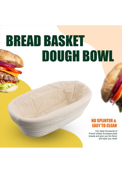 Banneton Proofing Sepet Seti - Artisan Hamur Mayası Ekmek Fırın Sepeti Hamur Kazıyıcı/kesici ve Brotform Bez Astarı (Yurt Dışından) fırsatları