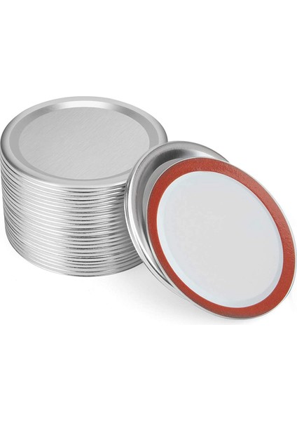 24 Pcs Mason Kavanoz Kapakları Normal Ağız Konserve Kapakları Yeniden Kullanılabilir Bölünmüş Tipi Sızdıran Silikon Mühriler ile Konserve Kapakları Halkalar Halkalar (Yurt Dışından)