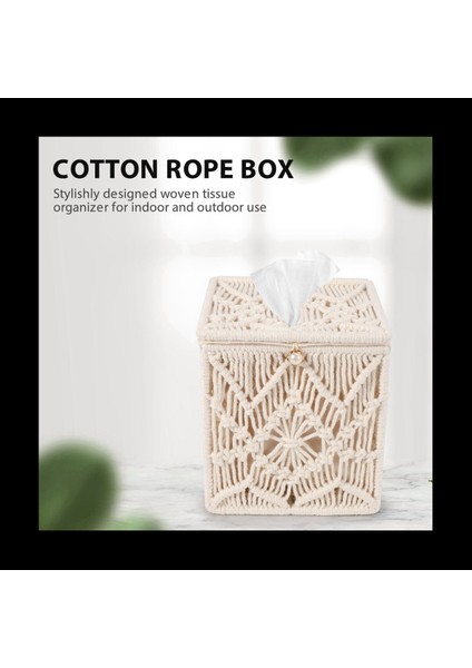 2x Doku Kutusu Kapağı Boho Dekor Kare Kağıt Doku Tutucu Boncuk Tokası Makrame Peçete Dokuları Organizatör Ev Dekor (Yurt Dışından) modelleri