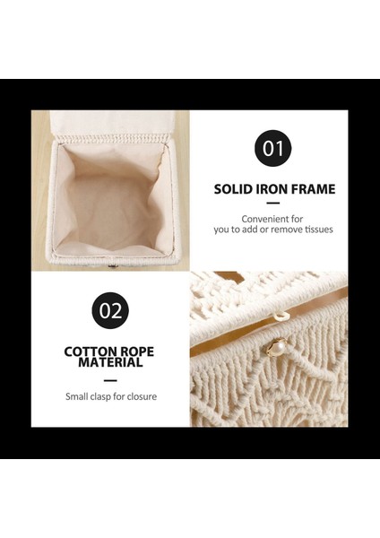 2x Doku Kutusu Kapağı Boho Dekor Kare Kağıt Doku Tutucu Boncuk Tokası Makrame Peçete Dokuları Organizatör Ev Dekor (Yurt Dışından) indirimleri