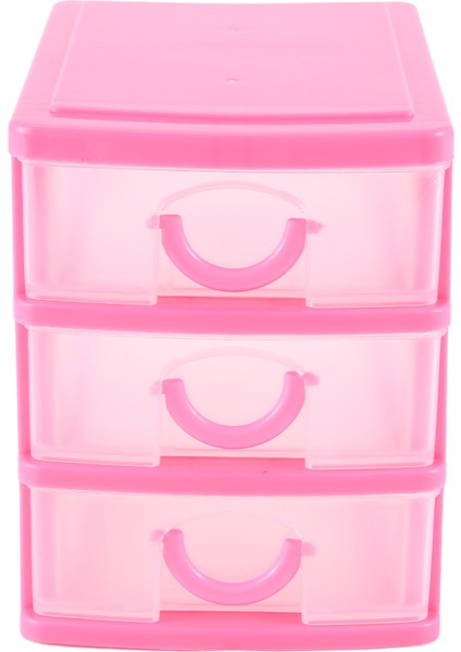 Mini Yarı Saydam Çekmece Tipi Plastik Saklama Kutusu （gül Kırmızı 3 Katmanlar） (Yurt Dışından)