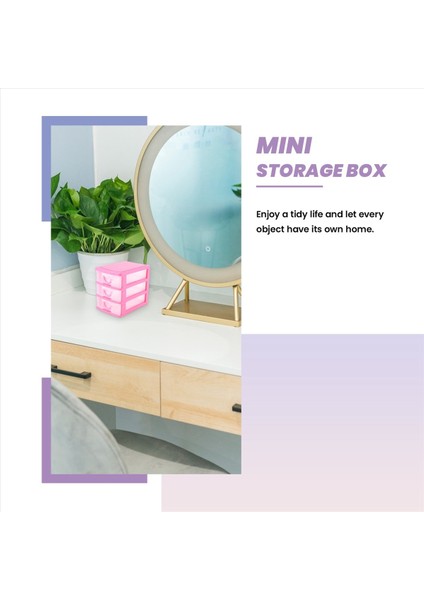 Mini Yarı Saydam Çekmece Tipi Plastik Saklama Kutusu （gül Kırmızı 3 Katmanlar） (Yurt Dışından) fiyatları