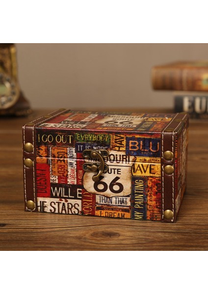 Vintage Depolama Dekoratif Bavul Küçük Retro Ahşap Kutu Kilit Masaüstü Depolama Kutusu Sonlandırma Muhe Takı Kutusu 66 Yol (Yurt Dışından) fiyatları