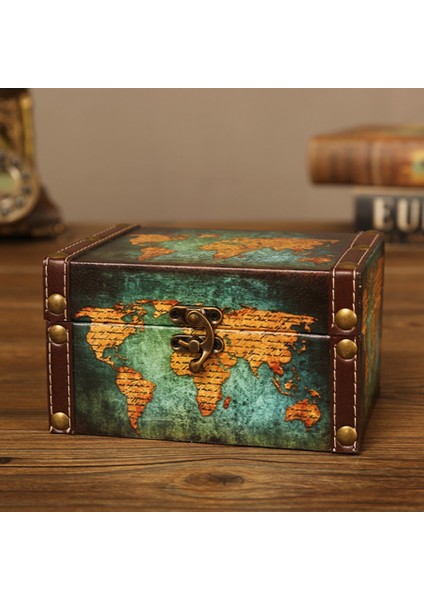 Vintage Depolama Dekoratif Bavul Küçük Retro Ahşap Kutu Kilit Masaüstü Depolama Kutusu Sonlandırma Muhe Takı Kutusu 66 Yol (Yurt Dışından) fırsatları