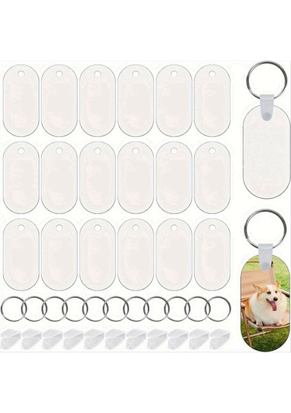 90PCS Süblimasyon Anahtarlık Boşlukları Çift Taraflı Süblimasyon Boşlukları Anahtar Zinciri Isı Transferi Anahtarlık Boşlukları (Yurt Dışından) fırsatları