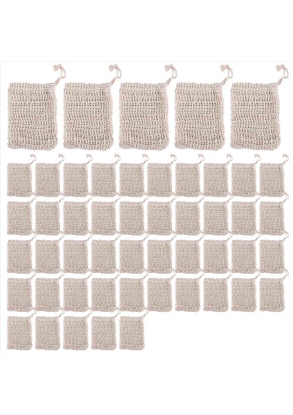 Duş Banyo Sisal Sabun Çantası Doğal Sisal Sabun Torbası Eksfoliye Edici Sabun Tasarrufu Torbası Tutucu 50PCS (Yurt Dışından) fiyatları