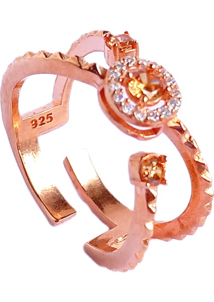 Gümüş Baget Yılan Tasarım Ayarlanabilir Kalemli Gold Kadın Yüzük Doğum Günü Hediye