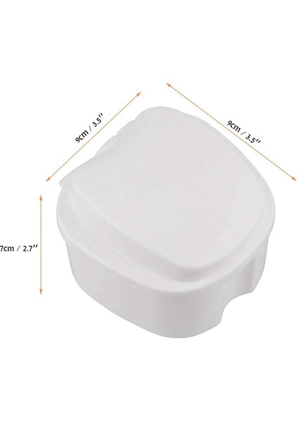 2pcs Takma Diş Kutusu Süzgeçli Takma Diş Kabı Takma Diş Banyosu Kutusu Yanlış Diş Depolama Kutusu - Koyu Mavi Beyaz (Yurt Dışından) modelleri