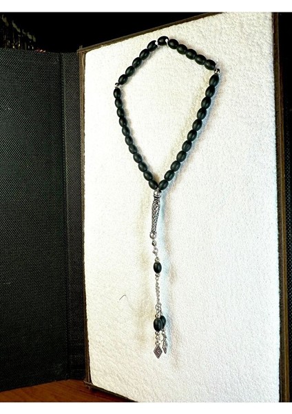 Cam Tesbih Mat Siyah Renkli Arpa Kesim T-210 fırsatları