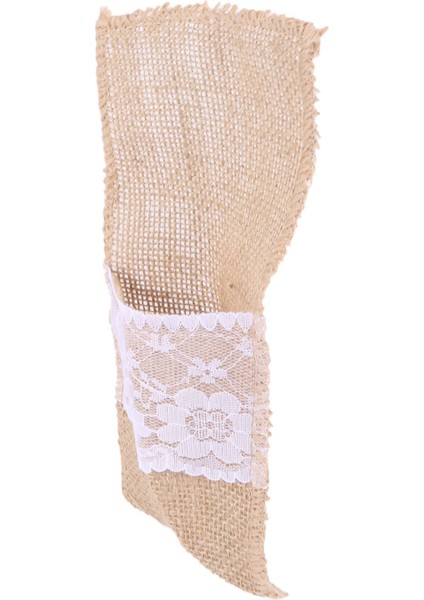 100PCS Doğal Jüt Çatal Bıçak Bıçakları ve Çatal Teslim Seti Gümüş Sofra Çanta Tutucu Çarpış ve Dantel Partisi Düğün Dekoru 21X11CM (Yurt Dışından) fırsatları