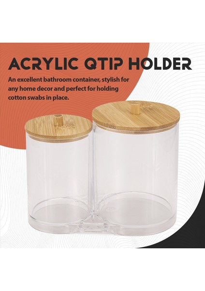 Bambu Kapaklarla Pamuklu Çubuk Pedler Tutucu Akrilik Qtip Tutucu Pamuk Tomurcukları Top Dağıtıcı Pamuk Yuvarlak Ped (Yurt Dışından) fırsatları