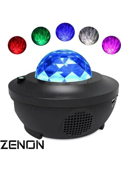 Starry Projektör Bluetooth Hoparlör Gece Lambası RGB Led Işıklı Parti Hoparlörü Speaker