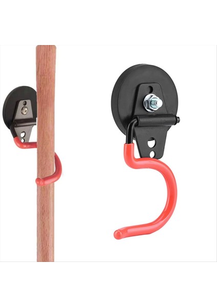 2 paket kaymaz garaj depolama kancaları ağır hizmet tipi güçlü demir manyetik süpürge paspas alet tutucu bahçe çapa tutucu turuncu (Yurt Dışından)