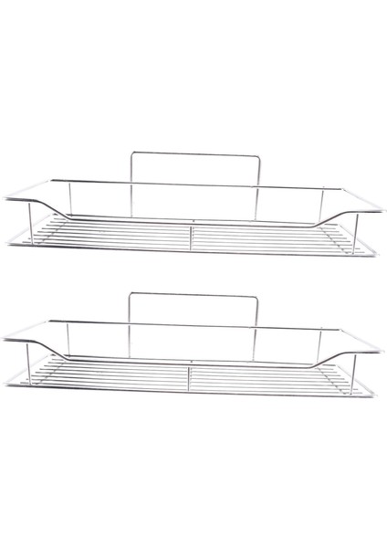 2x Paslanmaz Çelik Banyo Depolama Raf Yumruksuz Mutfak Banyo Tuvalet Duvar Asma Depolama Rafı Büyük (Yurt Dışından)