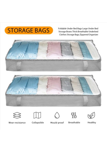 Yatak Çantaları Altında Katlanabilir Yatak Altında Büyük Nefes Alabilir Giysiler Depolama Çantaları Zippered Organizatör (Yurt Dışından) fırsatları