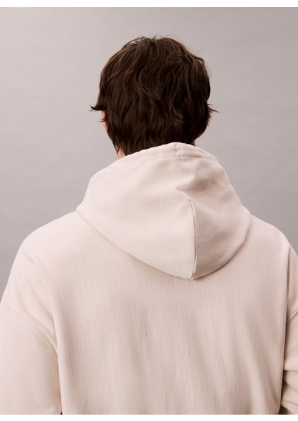 Kapüşon Yaka Krem Erkek Sweatshırt LV04RC281G67U Premıum Terry Mıcro M indirimleri