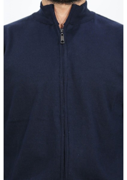 Fermuarlı Lacivert Hırka