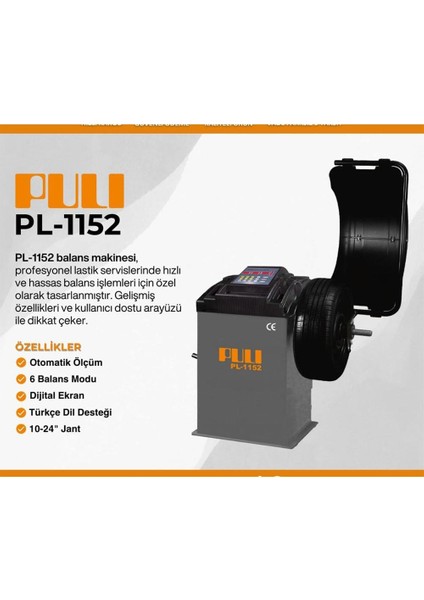 Pulı PL-1152 Sabit Lastik Balans Makinesi 220V fiyatları
