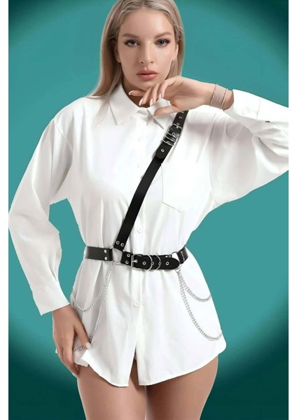 Elbise - Gömlek Üzeri Şık Deri Kemer - APFT813