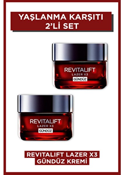 Revitalift Laser X3 Gündüz Kremi Yenileyici Etki Tüm Cilt Tipleri İçin 50 ml X2 fiyatları