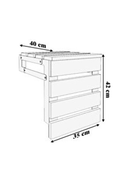 Sardunya Ahşap Duvara Monte Katlanabilir Duş Taburesi 35x42 cm Estetik Tasarım indirimleri