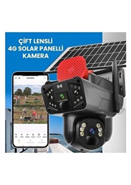 4 G Solar PTZ Kamera Gece Görüşlü İki Yönlü Ses 355 Derece Hareket Algılama indirimleri