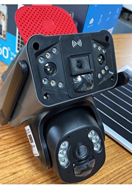 4 G Solar PTZ Kamera Gece Görüşlü İki Yönlü Ses 355 Derece Hareket Algılama