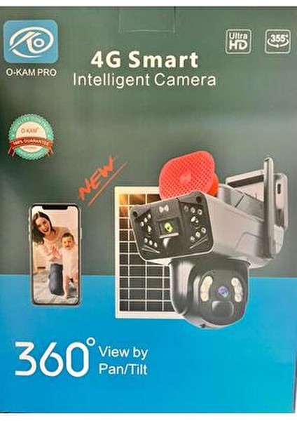 4 G Solar PTZ Kamera Gece Görüşlü İki Yönlü Ses 355 Derece Hareket Algılama