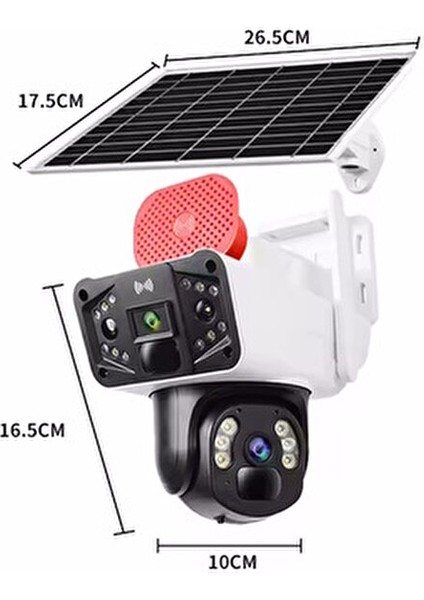 4 G Solar PTZ Kamera Gece Görüşlü İki Yönlü Ses 355 Derece Hareket Algılama