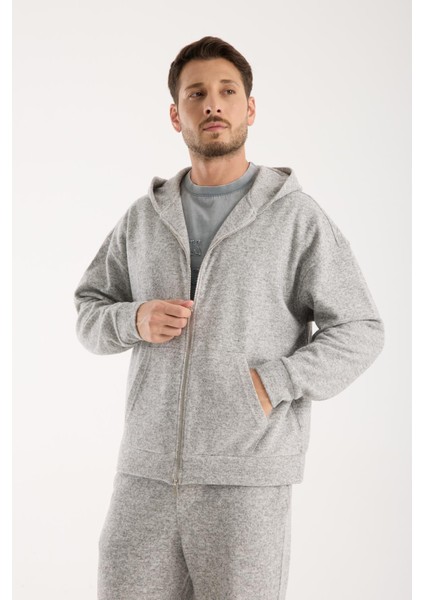 %100 Pamuk Kapüşonlu Fermuarlı Erkek Sweatshirt indirimleri