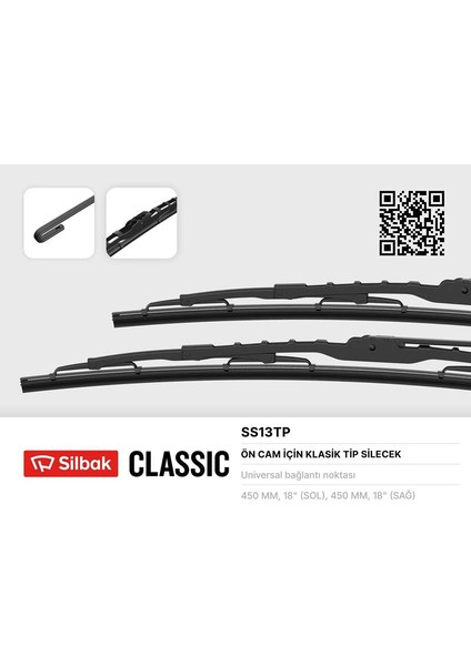 Silecek Süpürgesi 450MM Taunus 1.6-2 Gts Pımlı-Ford Granada Consol-Isuzu Ks 2022NKR-FAVORIT-KIA Shuma -Sephıa-Pregıo-Besta-Mıtsubushı Canter KAMYON-L300-BMW 315-316-LEYLAND 1930FATIH-BMC TM25 (2 Adet)