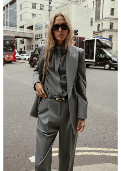 Premium Kybele Oversize Kruvaze Dokuma Ceket