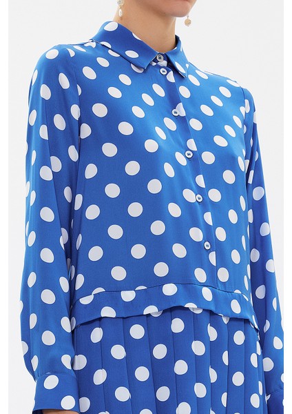 Puantiyeli Piliseli mini elbise 92725 modelleri