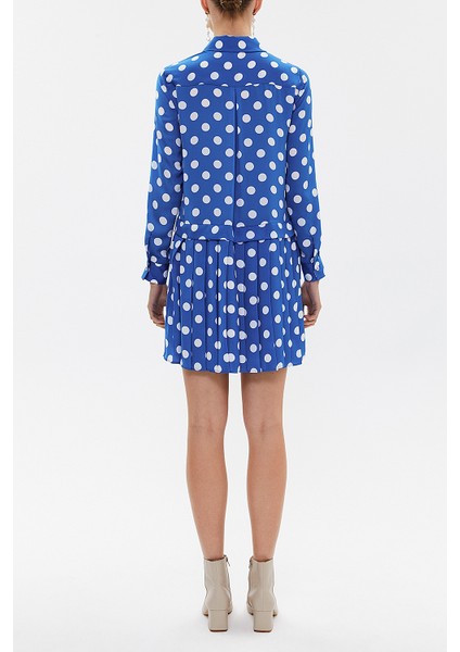 Puantiyeli Piliseli mini elbise 92725 fırsatları