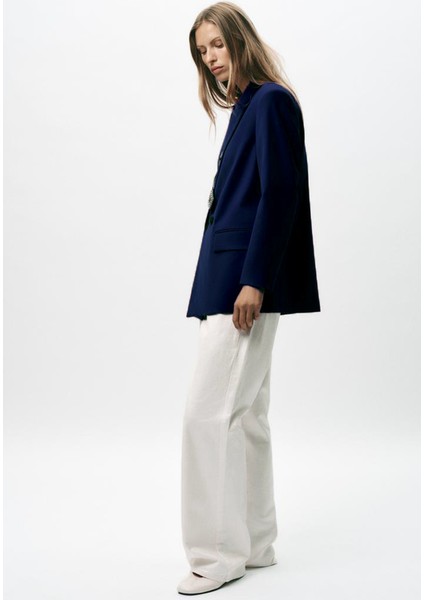 Premium Kybele Oversize Kruvaze Dokuma Ceket