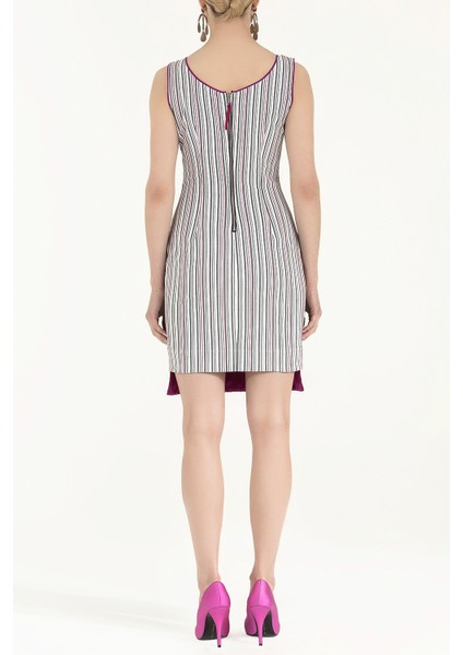 Siyah Beyaz Çizgili pamuk mini elbise 90658 fırsatları