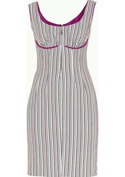 Siyah Beyaz Çizgili pamuk mini elbise 90658 indirimleri