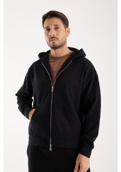 %100 Pamuk Kapüşonlu Fermuarlı Erkek Sweatshirt indirimleri